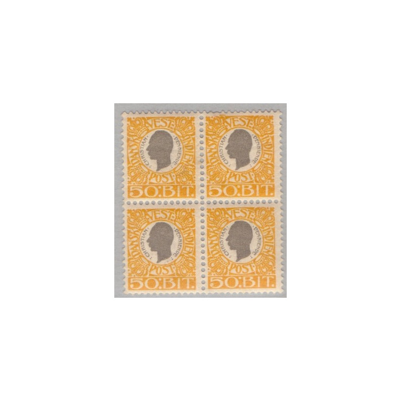 DWI. 1905. 50 bit i 4-blok, med varinat. AFA nr 29 **/*