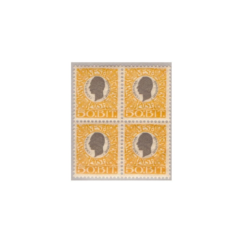 DWI. 1905. 50 bit i 4-blok, med varinat. AFA nr 29 **/*