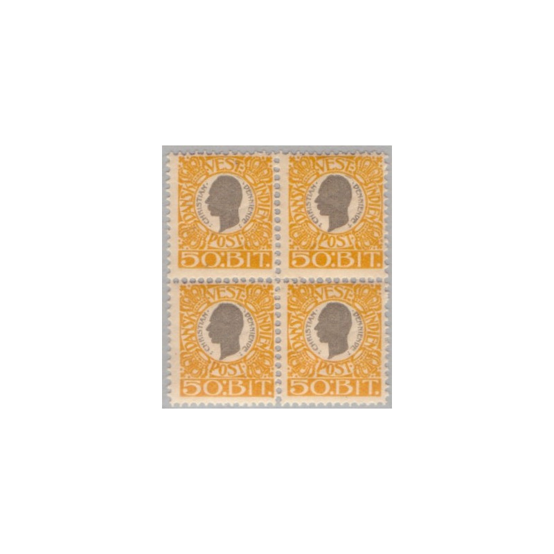 DWI. 1905. 50 bit i 4-blok, med variant. AFA nr 29, 29x **
