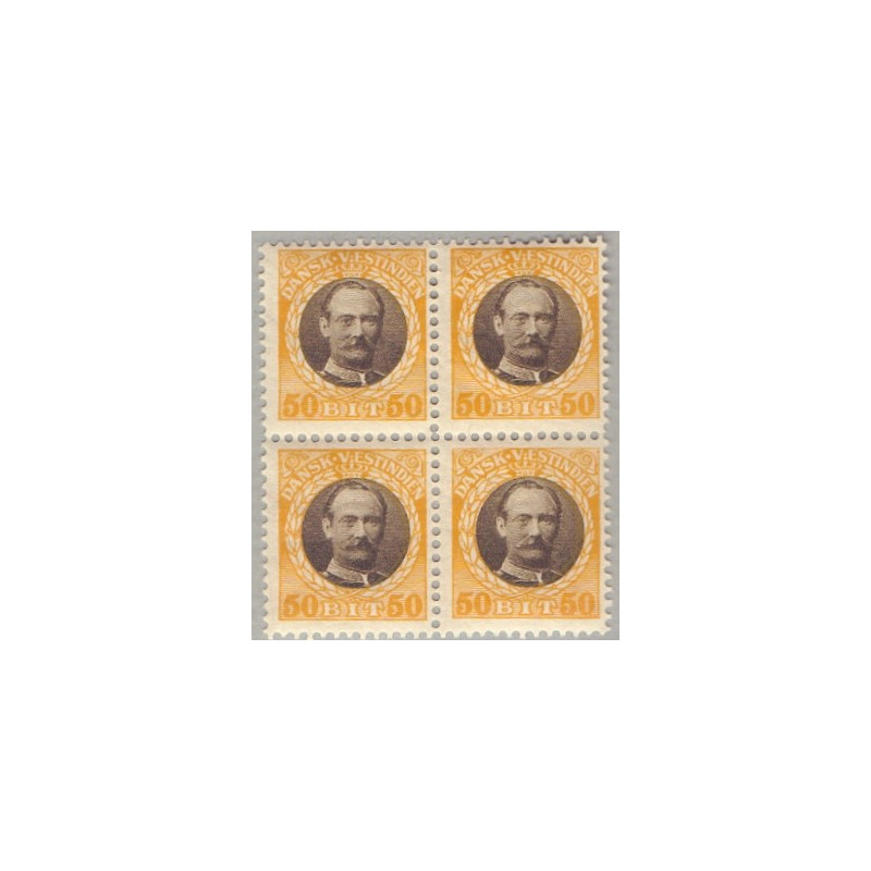 DWI. 1907-08. 50 bit. i 4-blok,  AFA nr. 43 **