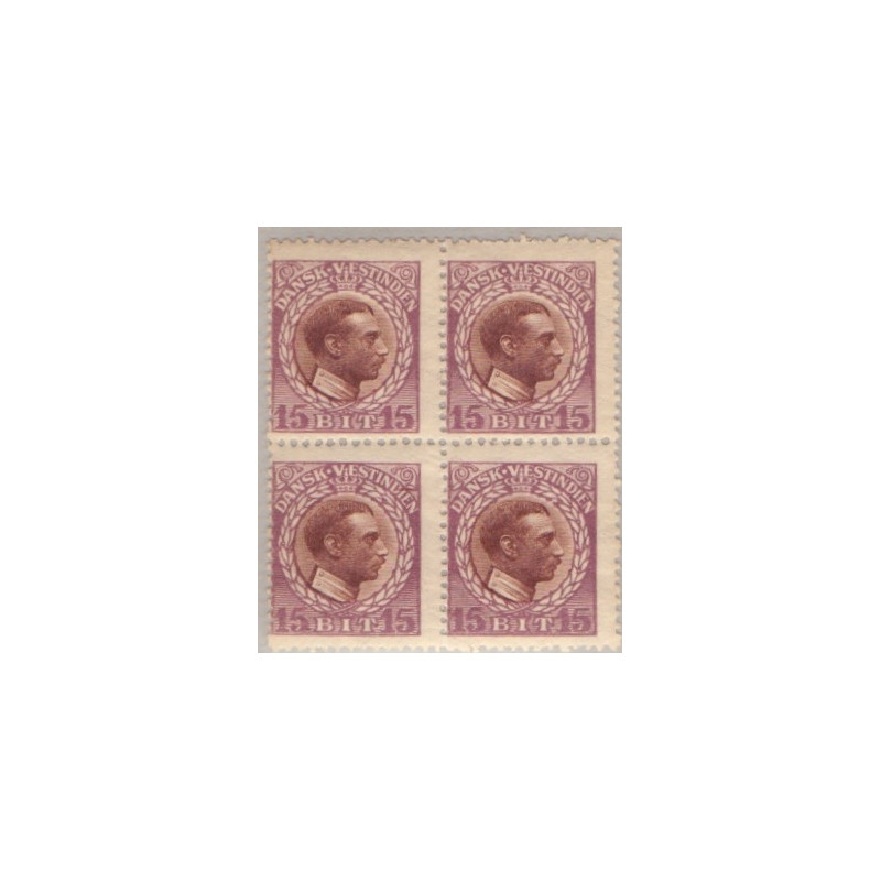 DWI. 1915-16. 15 bit. i 4-blok, 1 tryk. AFA nr. 46 **