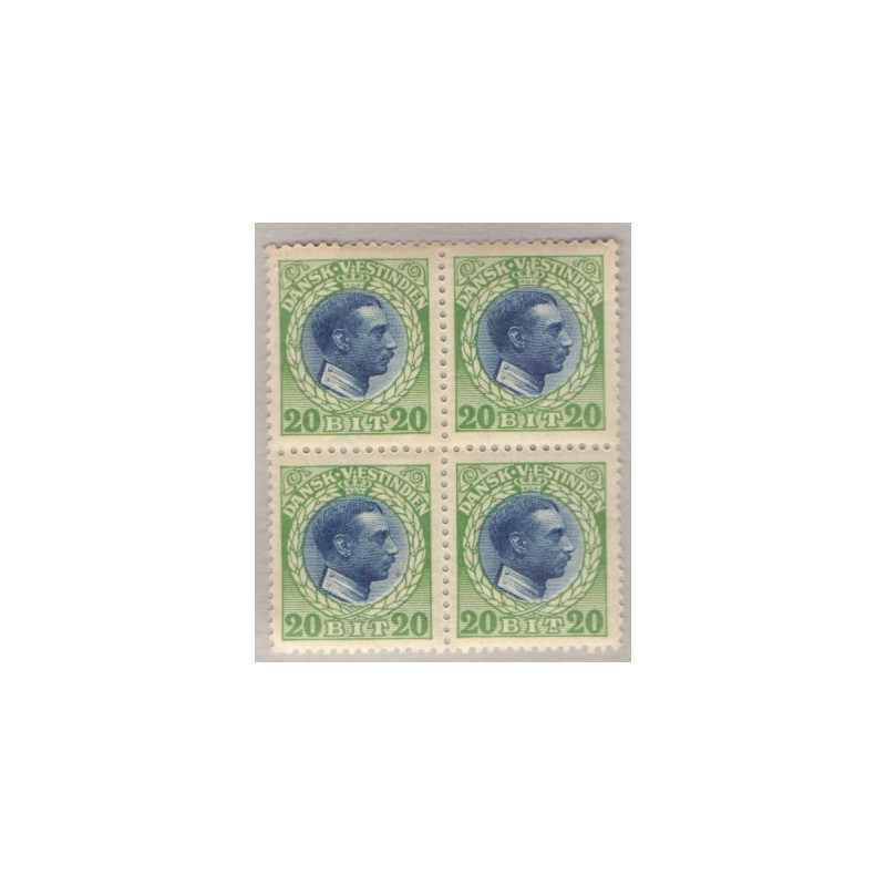 DWI. 1915-16. 20 bit. i 4-blok, med variant, AFA nr. 47 **