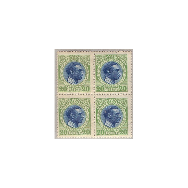 DWI. 1915-16. 20 bit. i 4-blok, med variant, AFA nr. 47 **