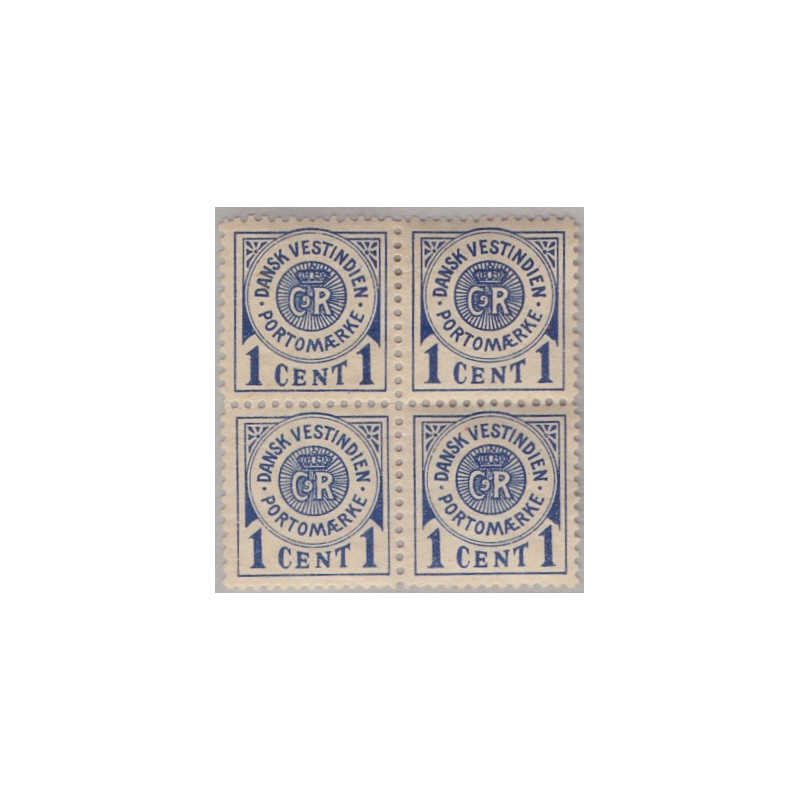 DWI. PORTO. 1902. 1c. 4-blok, med variant: mrk 2 med plet på N . AFA nr. 1 **