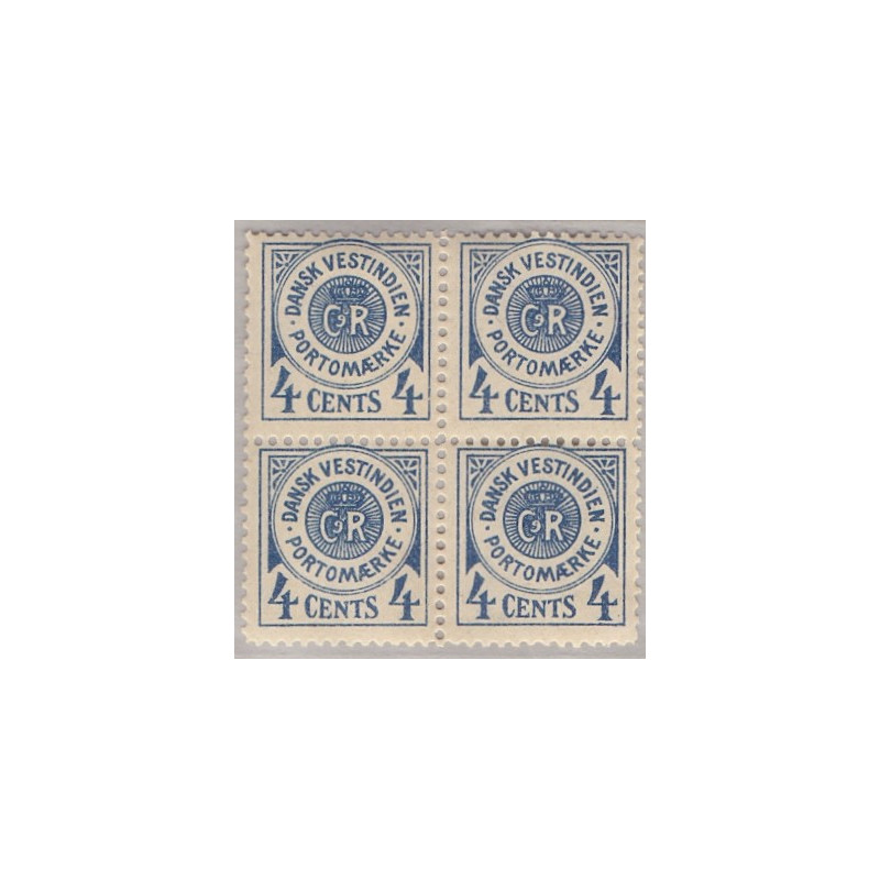 DWI. PORTO. 1902. 1c. 4-blok, med variant: mrk 2 med plet på N . AFA nr. 1 **