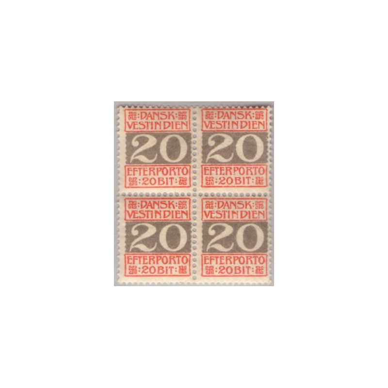 DWI. PORTO. 1905. 20bit. 4-blok, med varianter. AFA nr. 2 **/*