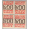 DWI. PORTO. 1905. 30bit. 4-blok, med varianter. AFA nr. 3 *
