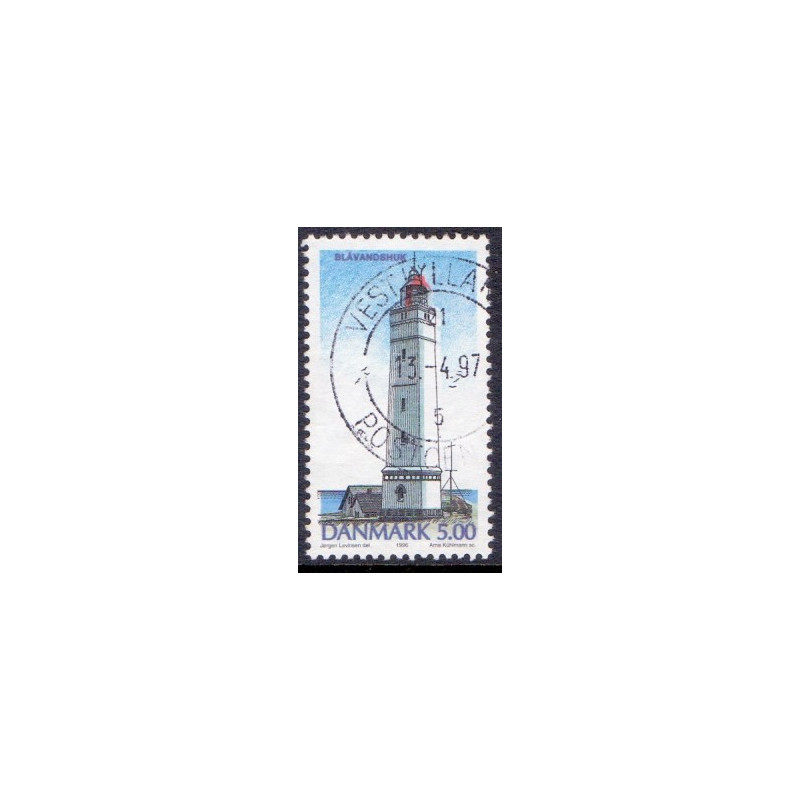 1996. To Fyrtårne med forskudt sort farve. Variant. AFA nr. 1124-25 st.