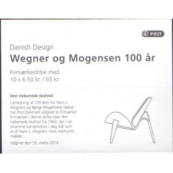Danmark frimærkehæfte 2014 Wegner og Mogensen S234