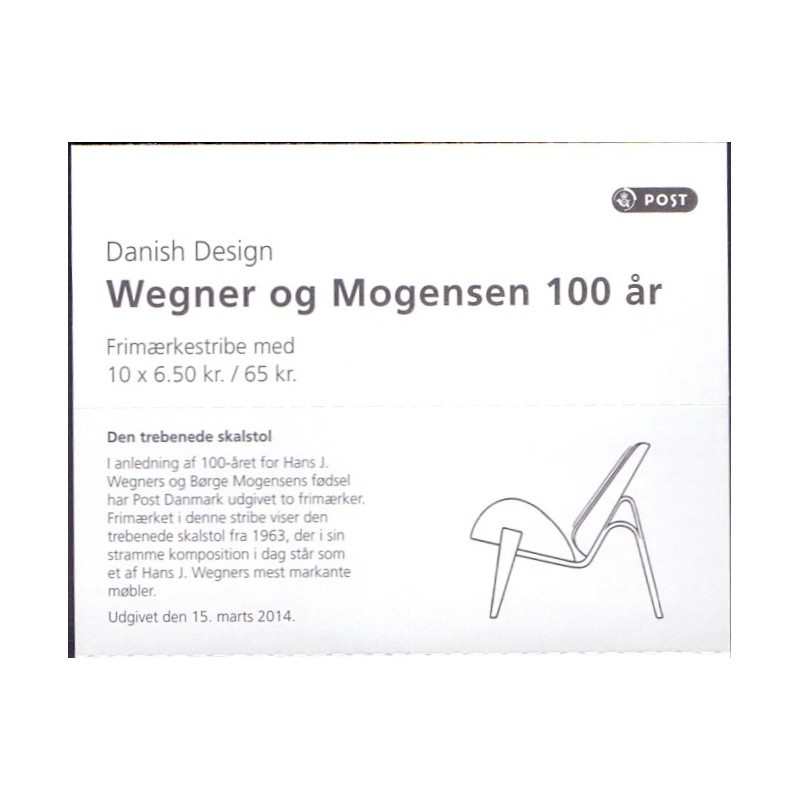 Danmark frimærkehæfte 2014 Wegner og Mogensen S234