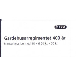 Danmark frimærkehæfte Gardehusarregimentet 400 år S247