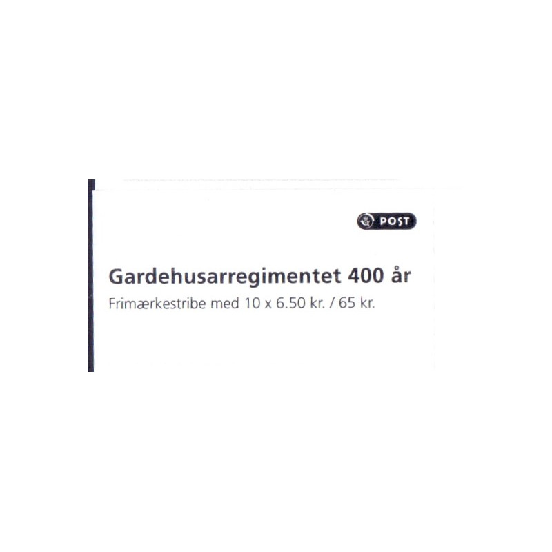 Danmark frimærkehæfte Gardehusarregimentet 400 år S247