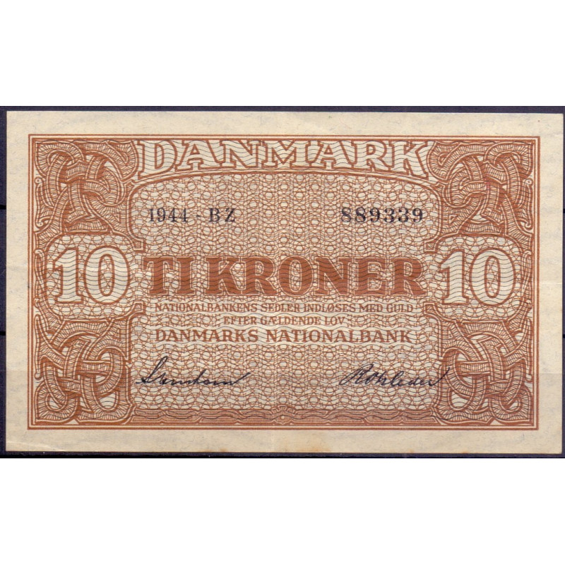 Danmark. 10 kr. Sieg 120 DOP 129 Pick 36 1944-BV Kv. 01