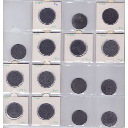 5 Øre  Fred. IX. 1950-1964 i zink, ialt 15 stk