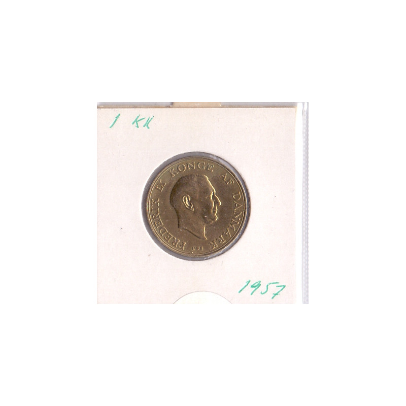 1 Kr. Fred. IX. 1957 i en middelgod kvalitet for type og årstal.