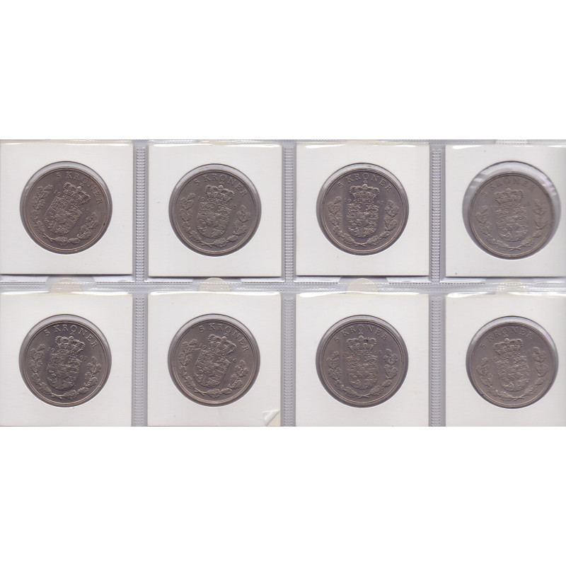 5 Kr. Fred. IX. 1960-1972 komplet ialt 13 stk.