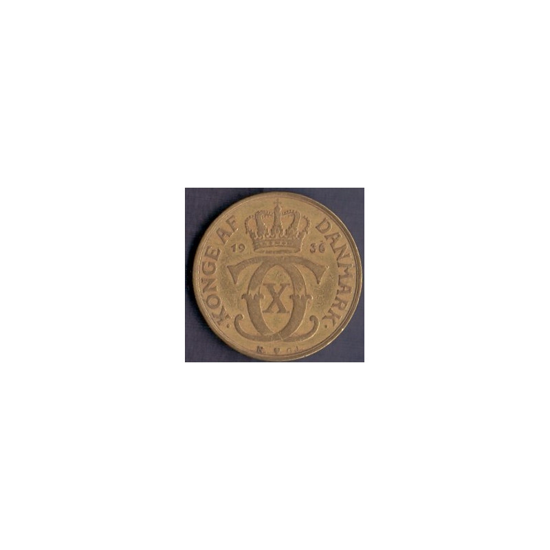 2 kr. Chr. X. 1936 i en middelgod kvalitet for type og årstal.