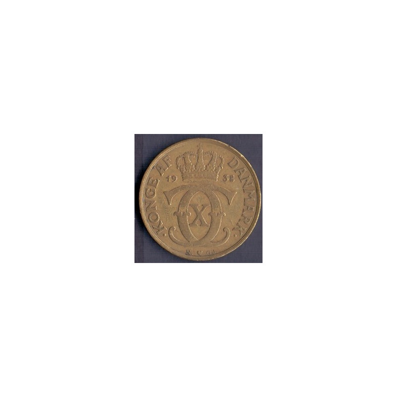 2 kr. Chr. X. 1938 i en middelgod kvalitet for type og årstal.