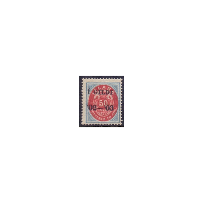 Island. 1902. 50 Aur. I GILDI AFA nr. 33 **   postfrisk st. stemplet FDC