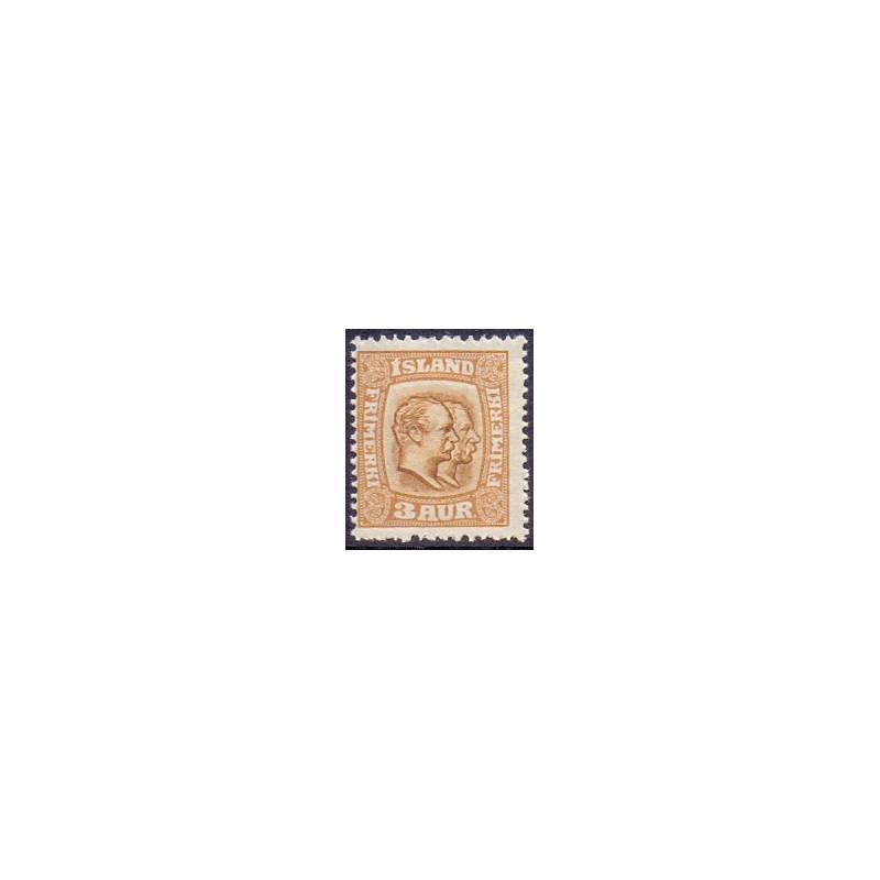 Island. 1915-18. Dobbelthoveder. AFA nr. 77 **  postfrisk st. stemplet FDC