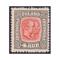 Island. 1915-18. Dobbelthoveder. AFA nr. 78 **  postfrisk st. stemplet FDC
