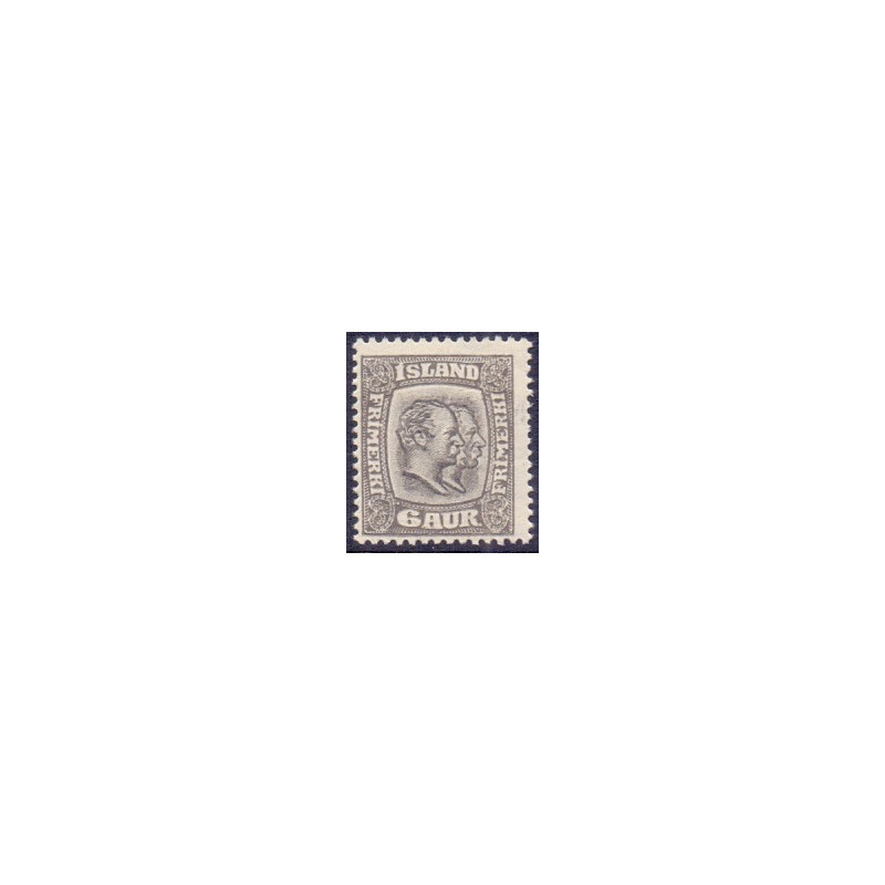 Island. 1915-18. Dobbelthoveder. AFA nr. 80 **  postfrisk st. stemplet FDC