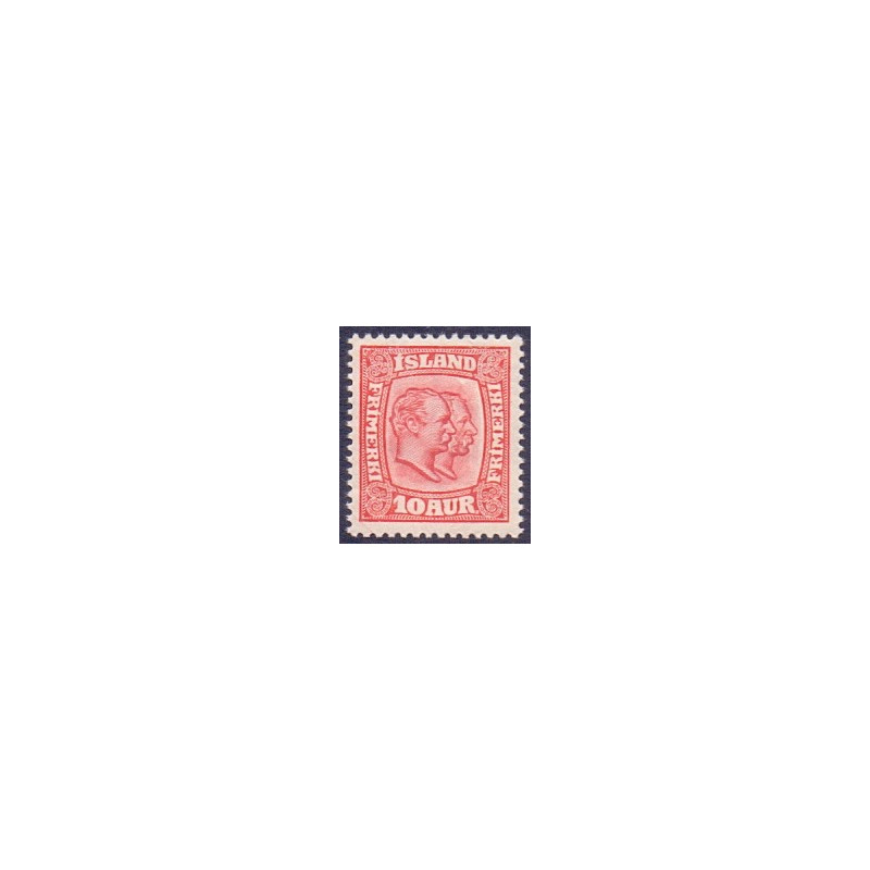 Island. 1915-18. Dobbelthoveder. AFA nr. 81 **  postfrisk st. stemplet FDC