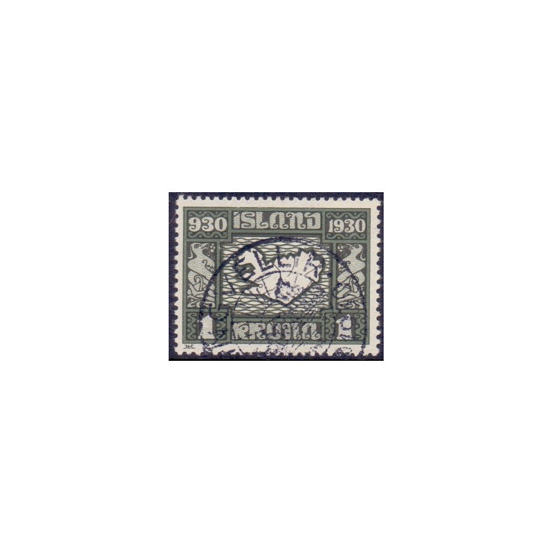 Island. 1930. Altinget 1000-års jubilæum 1 kr. AFA nr. 136  **  postfrisk st. stemplet FDC