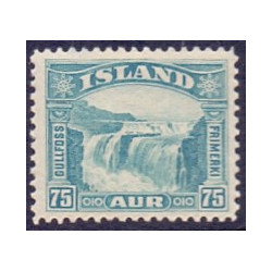Island. 1931-32. Gullfoss 75 Aur. AFA nr. 155  **  postfrisk st. stemplet FDC