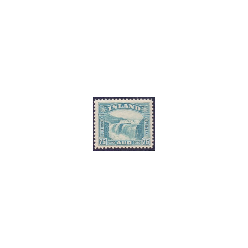 Island. 1931-32. Gullfoss 75 Aur. AFA nr. 155  **  postfrisk st. stemplet FDC
