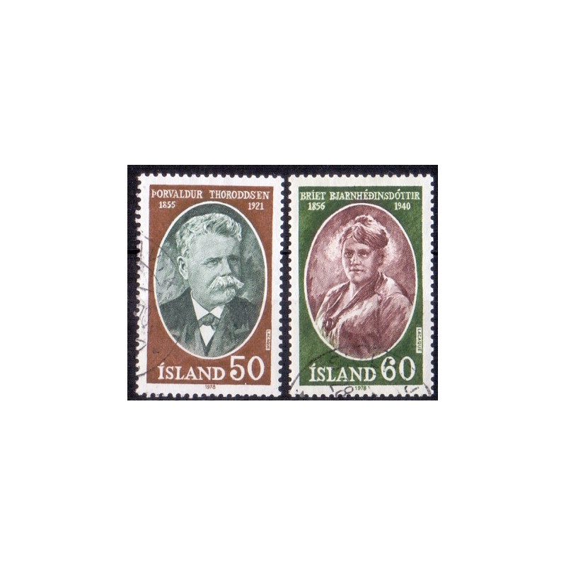 Island. 1978. Berømte islændinge. AFA nr. 529-30 **   postfrisk st. stemplet FDC