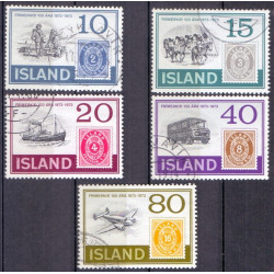 Island. 1973. Frimærkets 100-års jubillæum. AFA nr. 474-78 **   postfrisk st. stemplet FDC