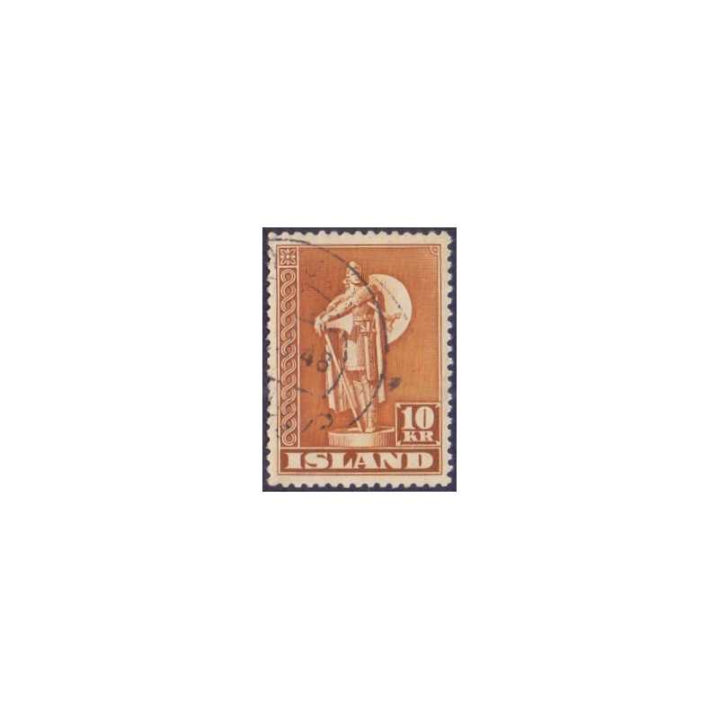 Island. 1947. Kurserende mærker TAKKET 11½. AFA nr. 241B **  postfrisk st. stemplet FDC