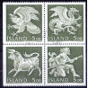 Island. 1990. De fire skytsånder i islands våben, i 4-blok. AFA nr. 713-20 **  postfrisk st. stemplet FDC