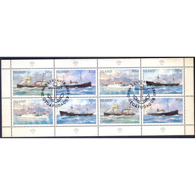 Island. 1995. Postskibe i sammentryk. AFA nr. 813-16 **   postfrisk st. stemplet FDC