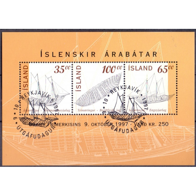 Island. 1997. Frimærkets dag, miniark. AFA nr. 861-63 **  postfrisk st. stemplet FDC