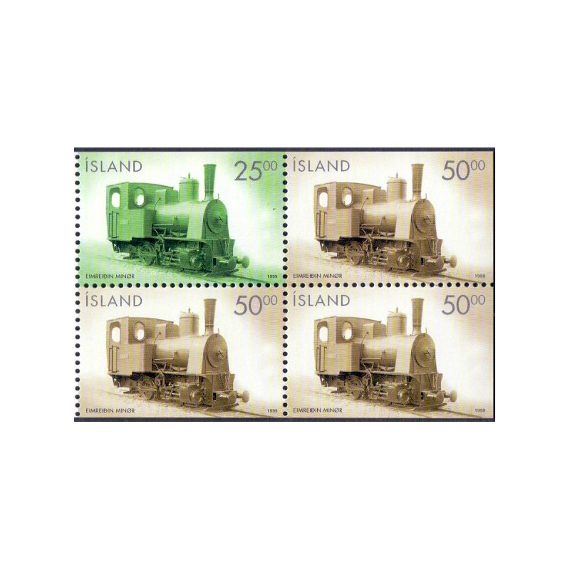 Island. 1999. Lokomotivet Minør i sammentryk. AFA nr. 894Co-95Cn. ** postfrisk st. stemplet FDC