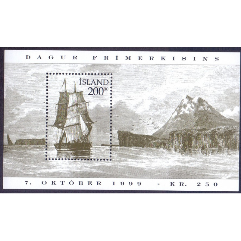 Island. 1999. Frimærkets dag, i miniark. AFA nr. 909 ** postfrisk st. stemplet FDC