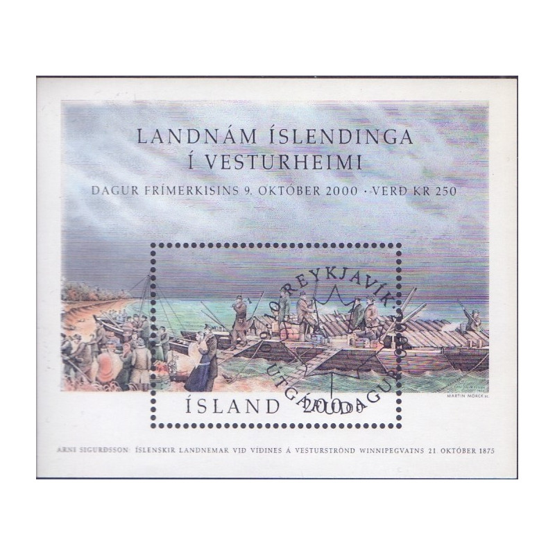 Island. 2000. Frimærkets dag i miniark. AFA nr. 947 **    postfrisk st. stemplet FDC