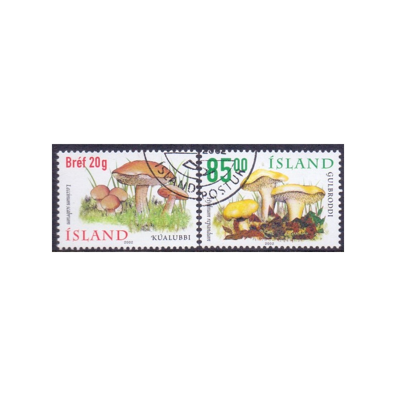 Island. 2002. Vilde svampe III. AFA nr. 985-86 **   postfrisk st. stemplet FDC