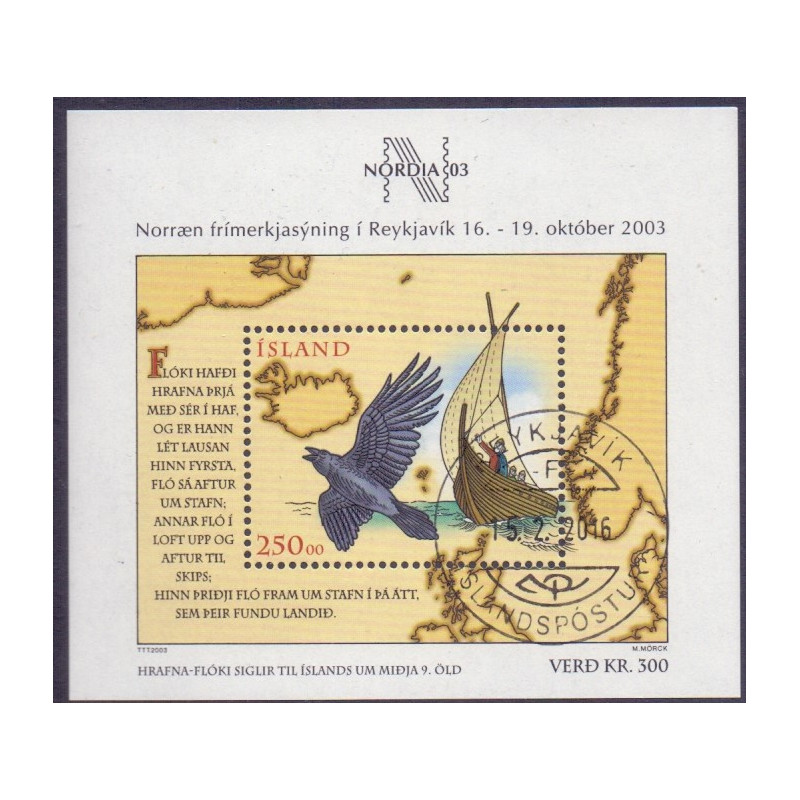 Island. 2003. NORDIA 03 Miniark, AFA nr. 1017 ** postfrisk st. stemplet FDC