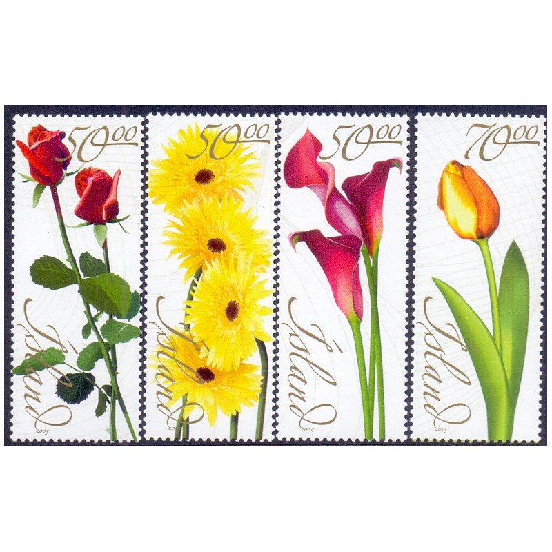 Island. 2005. Blomster. AFA nr 1074-77 **     stemplet FDC