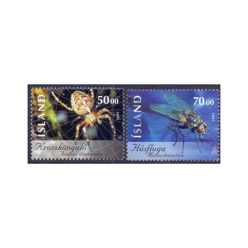 Island. 2005. Indsekter II. AFA nr 1078-79 **    stemplet FDC