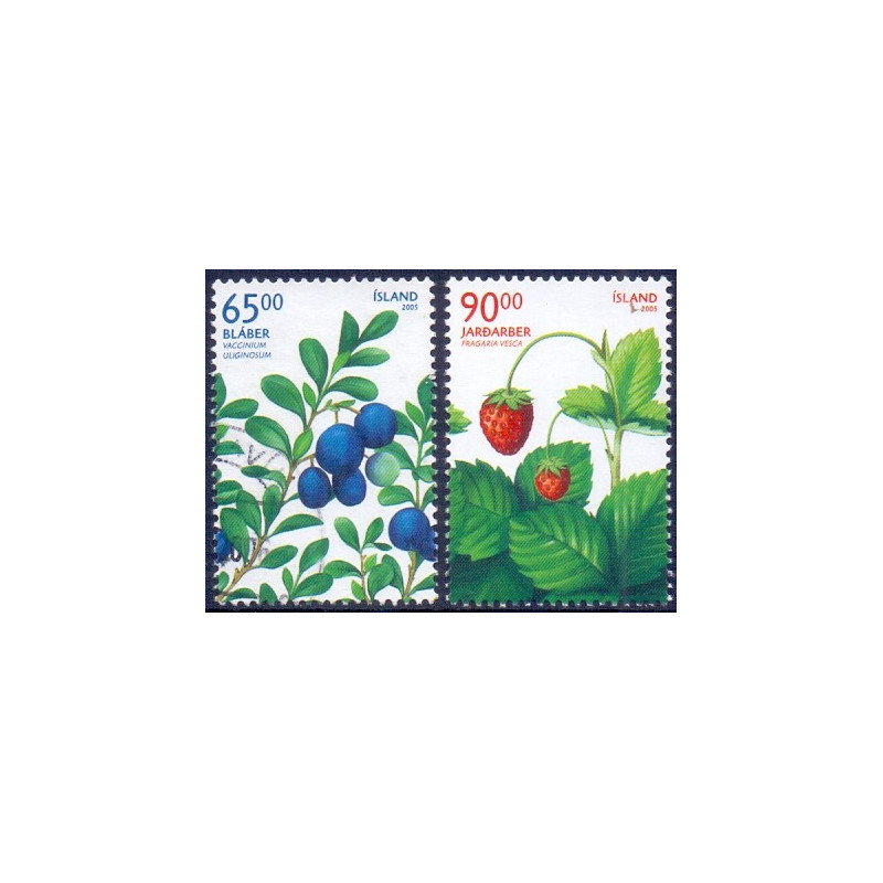 Island. 2005. Vilde bær. AFA nr 1091-92 **    stemplet FDC