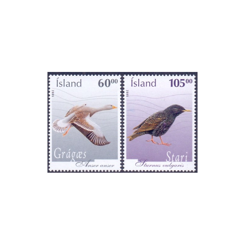 Island. 2005. Fugle. AFA nr 1096-97 **   stemplet FDC