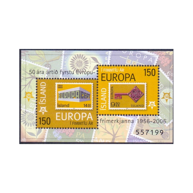 Island. 2006. Europafrimærker i miniark. AFA nr. 1103-04 **   stemplet FDC