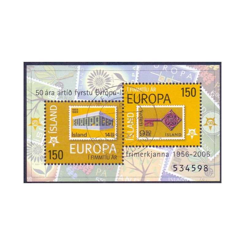 Island. 2006. Europafrimærker i miniark. AFA nr. 1103-04 **   stemplet FDC