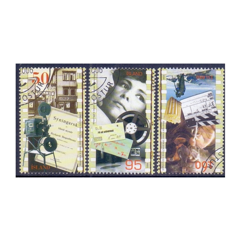 Island. 2006. Biografer i 100 År. AFA nr. 1105-07 **   stemplet FDC