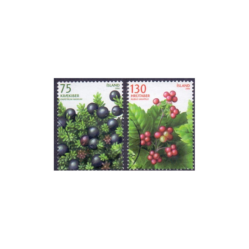 Island. 2006. Vilde bær. AFA nr. 1121-22 **   stemplet FDC