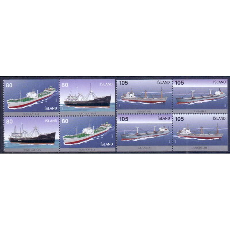 Island. 2007. Islandske transportskibe, i hæfteblok. AFA nr. 1140Co-43Cn **   stemplet FDC